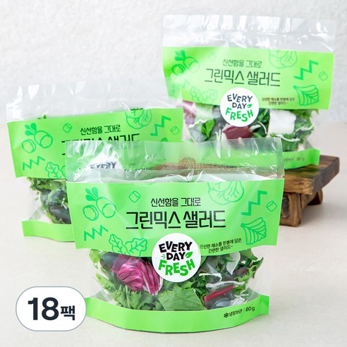 신선함을 그대로 그린믹스 샐러드, 80g, 18팩