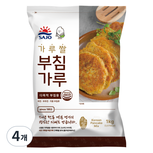 사조동아원 가루쌀 부침가루, 1kg, 4개
