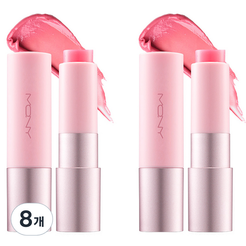 맥퀸뉴욕 배러 댄 키스 포 우먼 립밤 3.5g, 파스텔핑크(피치 바닐라향), 8개