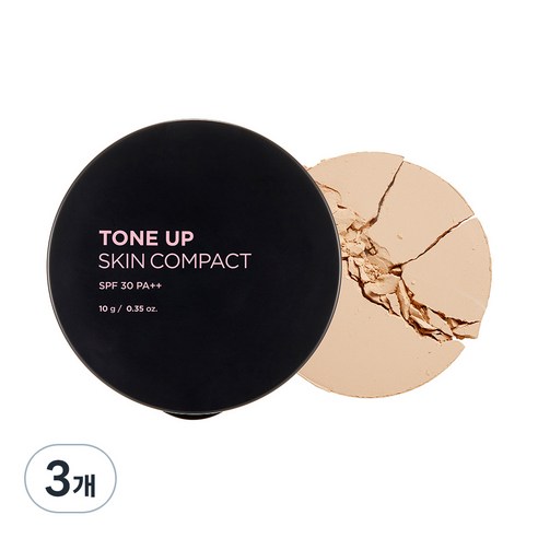 더페이스샵 톤업 스킨 팩트 10g, V201애프리콧베이지, 3개