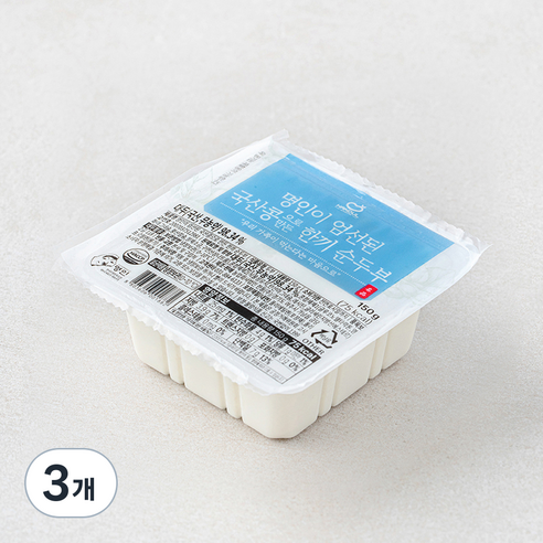 한둘 명인이 엄선된 국산콩으로 만든 손순두부, 140g, 3개