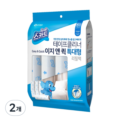 스카트 테이프클리너 이지앤퀵 특대형 리필, 2개