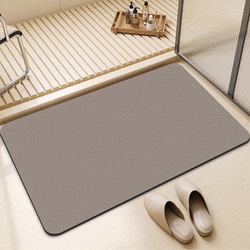 쏠트홍 빨아쓰는 규조토 사각 발매트 40 x 60 cm, 브라운