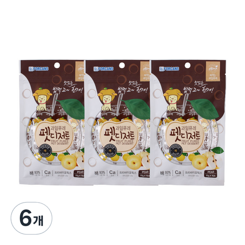 포켄스 과일퓨레 펫디저트 15g x 7p, 배, 105g, 6개