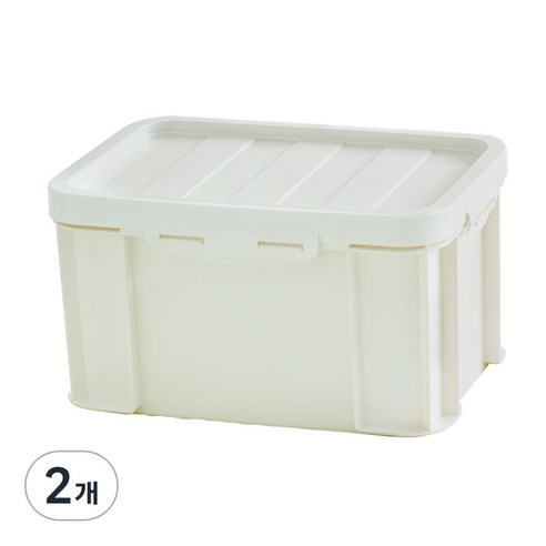 플라팜 탱크 밀폐 리빙박스, 아이보리, 11L, 2개
