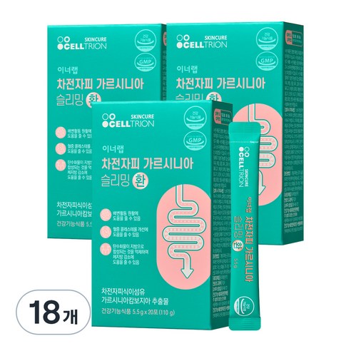 셀트리온 이너랩 차전자피 가르시니아 슬리밍 환, 110g, 18개