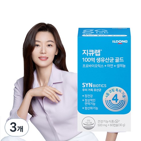 지큐랩 100억 생유산균 골드, 60정, 3개