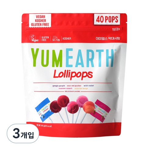 야미얼스 막대사탕, 240g, 3개