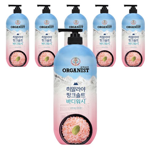 오가니스트 히말라야 핑크솔트 풍성한 거품 산뜻한 바디워시 민트향, 865ml, 3개