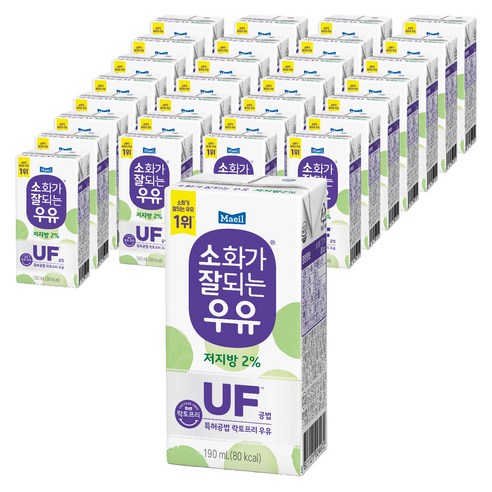 매일유업 소화가 잘되는 우유 저지방, 190ml, 48개