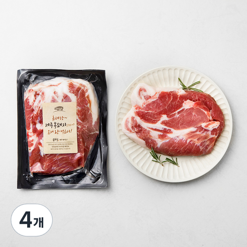몬트락 한돈 제주 흑돼지 목심 구이용 (냉장), 300g, 4개