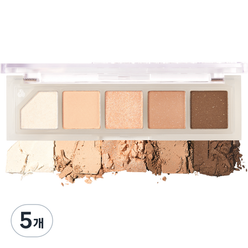 언리시아 무드 샤워 아이 팔레트 3.7g, N0.3 누드 샤워, 5개