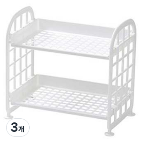 알포유 데스크탑 2단 접이식 수납랙, 3개, 6번 화이트