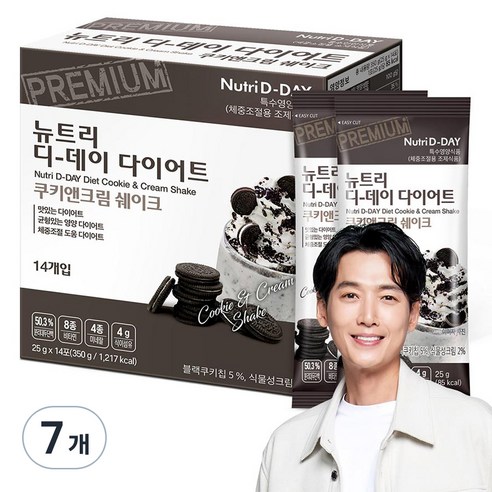 뉴트리디데이 다이어트 쉐이크 쿠키앤크림 14포, 350g, 7개