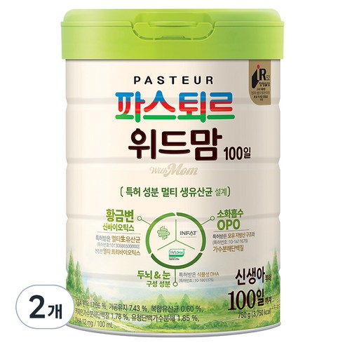 파스퇴르 위드맘 100일, 750g, 2개 750g × 2개 섬네일