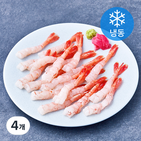 북방도화새우살 포장횟감 20미 (냉동), 4개, 80g(2L)