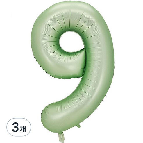 팡파티 숫자 레터링 풍선 101cm 9, 애플그린, 3개