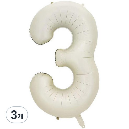 팡파티 숫자 레터링 풍선 101cm 3, 화이트, 3개