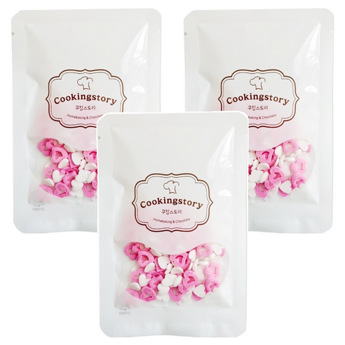 쿠킹스토리 스프링클 하트링 셰이프, 15g, 3개