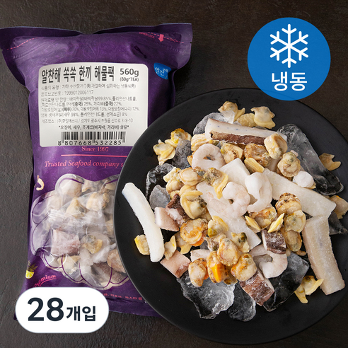 알찬해 쏙쏙 한끼 해물팩 (냉동), 80g, 28개입