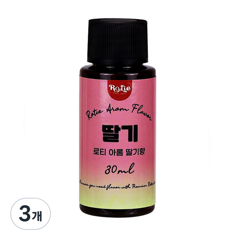 로티 식품향료 딸기향 아롬 30ml, 30g, 3개