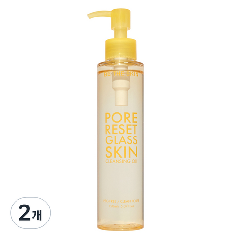 비더스킨 포어 리셋 글래스 스킨 클렌징 오일, 2개, 150ml