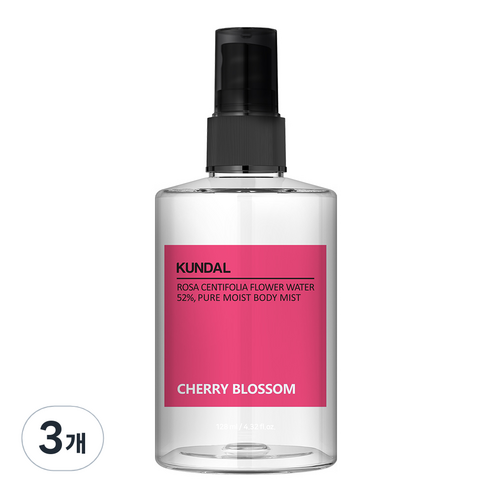 쿤달 퓨어 바디미스트 체리블라썸향, 128ml, 3개