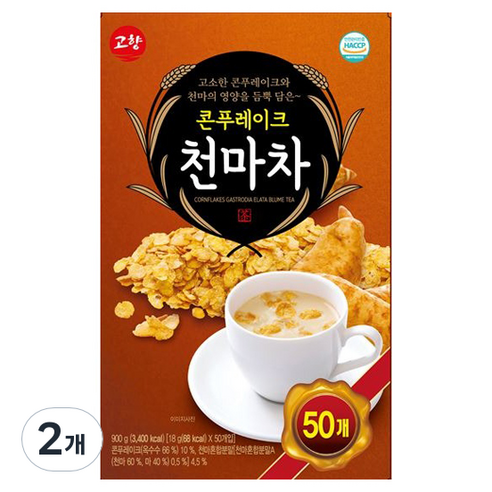 고향 콘푸레이크 천마차, 18g, 50개입, 2개