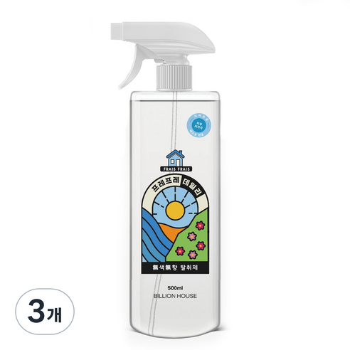 프레프레 데일리 무색 무향 실내 탈취제, 500ml, 3개