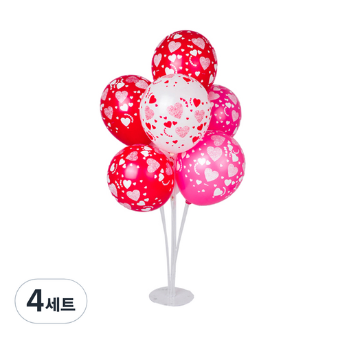 파티쇼 풍선꽂이장식세트70cm 인쇄, 하트혼합, 4세트