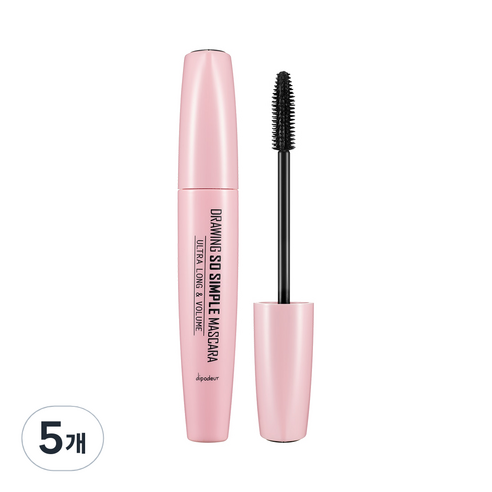 딥오데르 드로잉 쏘 심플 마스카라 12g, 01 블랙, 5개
