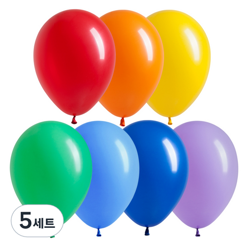 셈퍼텍스 무지개 풍선 30cm 30p 세트, 레드, 오렌지, 옐로우, 그린, 블루, 로얄블루, 라일락, 5세트