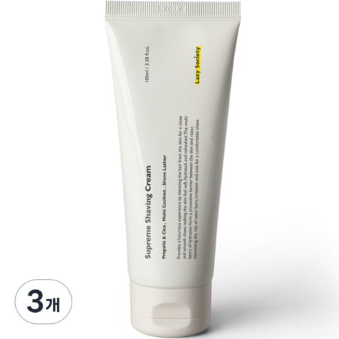 레이지소사이어티 슈프림 쉐이빙 크림, 3개, 100ml