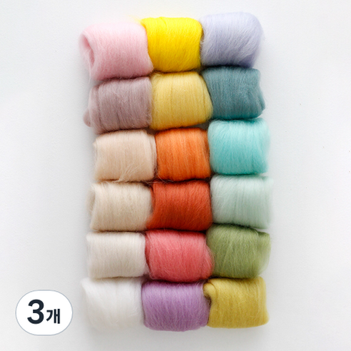 StudioBunt 파스텔 메리노 양모 18종 세트 70g, 혼합색상, 3개