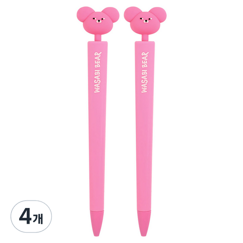핑크풋 와사비베어 피규어 삼각샤프, 4개, 0.5mm