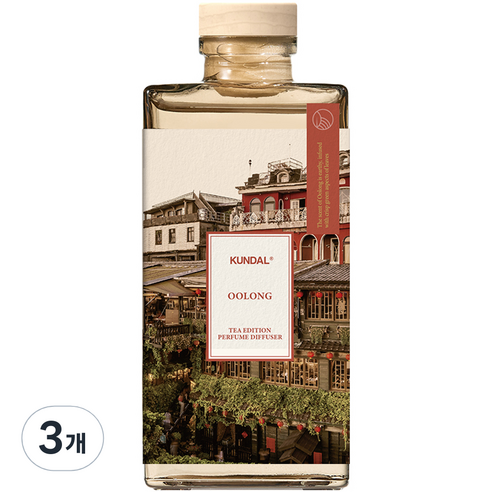 쿤달 센트오브티 퍼퓸 디퓨저, 우롱, 140ml, 3개