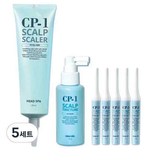 CP-1 티트리솔트 스케일러 샴푸 250ml + 티트리 두피 미스트 100ml + 티트리 스케일러 면봉 2ml x 5p, 5세트