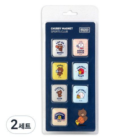 브라운앤프렌즈 처비 마그넷 7종 세트, SPORTS CLUB, 2세트