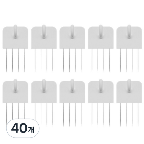 프리본 네못핀 벽지핀, 혼합색상, 40개