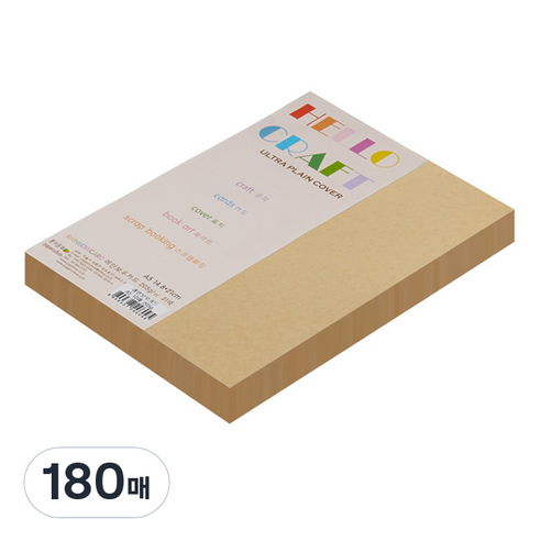 종이문화 친환경색지 레인보우카드 No.4 버프, A5, 180매