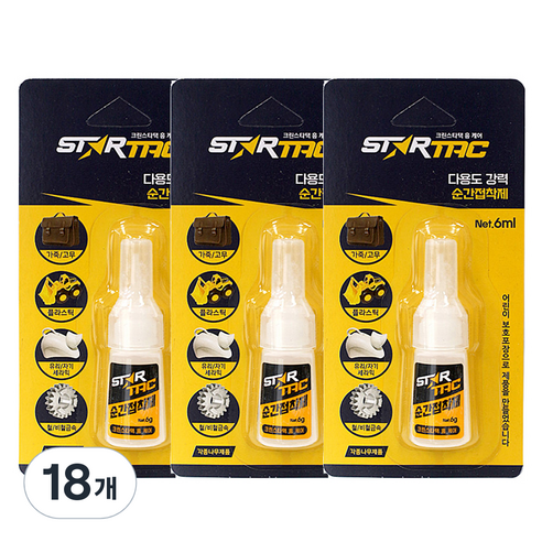 크린스타택 다용도 순간접착제 6ml, 18개