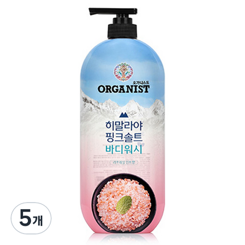 오가니스트 히말라야 핑크솔트 바디워시 민트향, 865ml, 5개