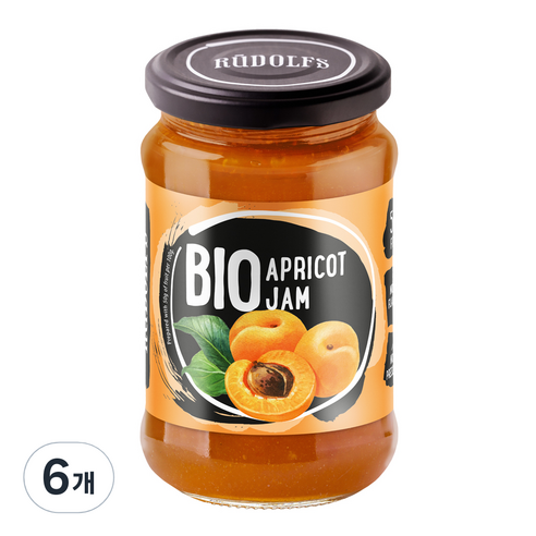 루돌프 유기농 살구잼, 400g, 6개