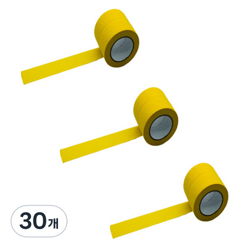 만들하비 컬러 종이 마스킹 테이프 1cm x 13m, 옐로우, 30개