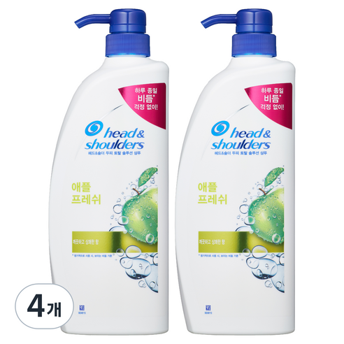 헤드앤숄더 애플 프레쉬 샴푸, 850ml, 4개