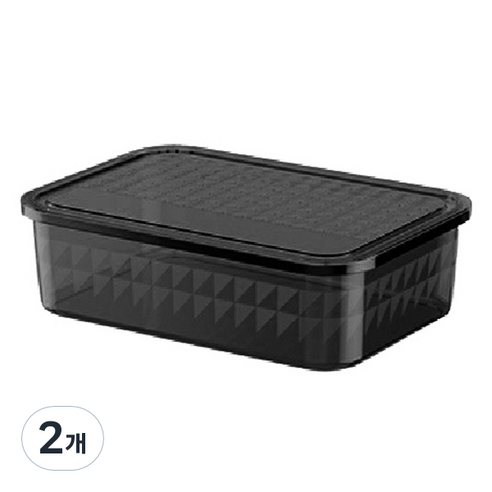 블럭마트 의류 이불 멀티정리상자, 블랙, 2개
