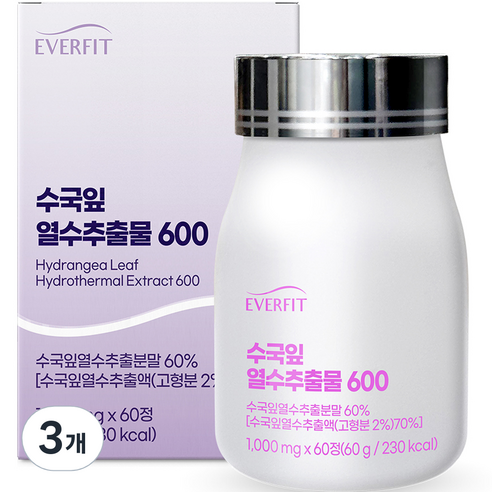 에버핏 수국잎 열수 추출물 1000mg 60정 (2개월분), 1개