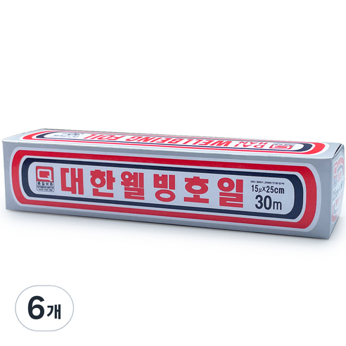 대한 웰빙호일 25cm x 30m, 6개