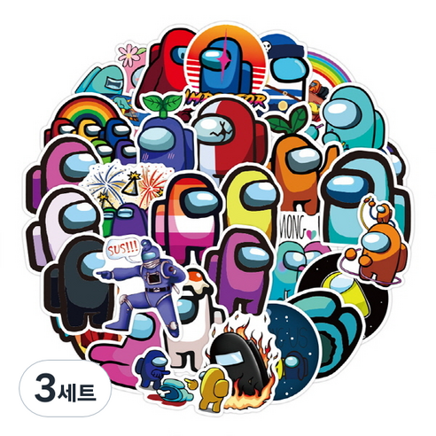 미토 나만의 감성 캠핑스티커 시즌2 50종 세트, 어몽어스, 3세트