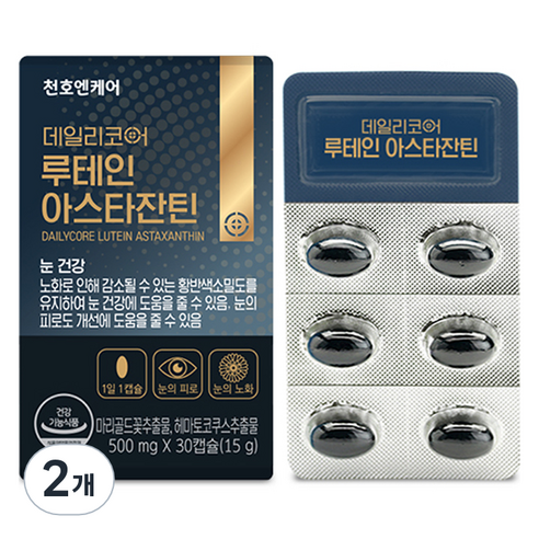 천호엔케어 데일리코어 루테인 아스타잔틴 30p, 30정, 2개